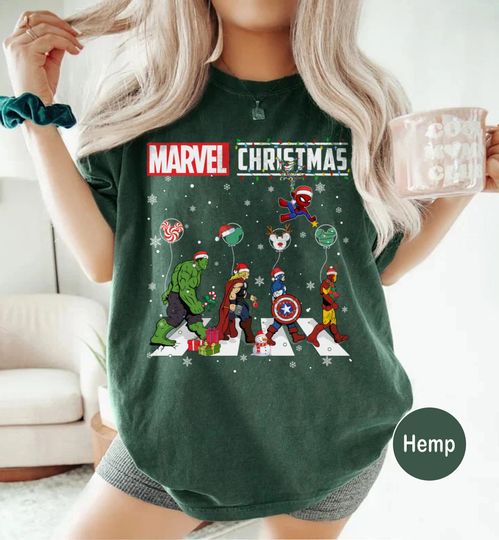 Discover Marvel Christmas Comfort Colors Shirt, Avengers Christmas Shirt, Disney Marvel Shirt, Marvel Superhero Shirt, Christmas Party 2024 Shirt