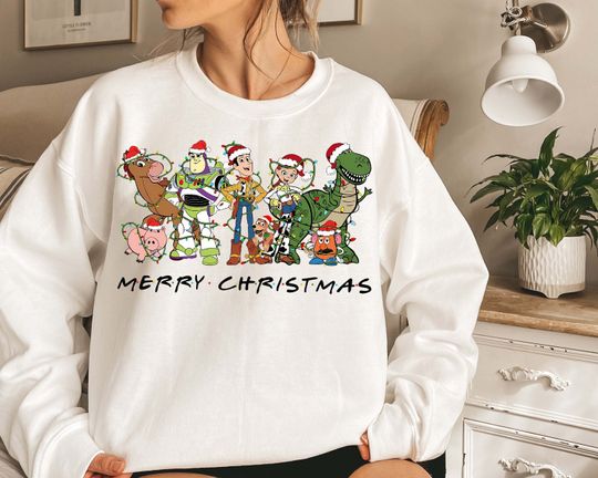 Discover Merry Christmas Toy Story Sweatshirt, Disneyland Christmas Shirt, Woody And Buzz Family Christmas Tee, Toy Story Friends Disney Trip Sweater