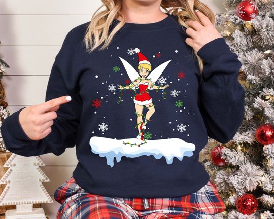 Discover Tinkerbell Christmas Sweatshirt, Disney Princess Christmas Theme Shirt, Disney Girls Matching Christmas Tee, Girls Disney Trip Sweater