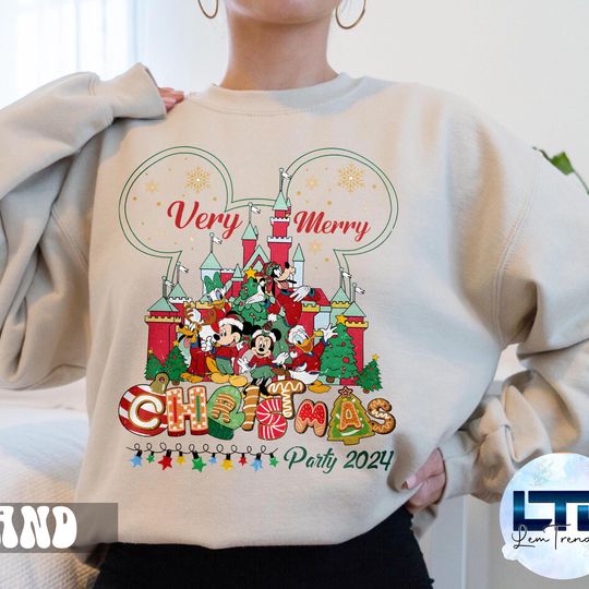 Discover Mickey's Very Merry Christmas Party Family Matching Sweater, Disney Santa Mickey And Minnie Xmas Tee, Disneyland Vacation Holiday Gift Shirt