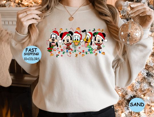 Disney Mickey And Friend Christmas Sweatshirt, Christmas Gift, Disney Xmas Family Gift, Disney Christmas Shirt, Disney Christmas Trip