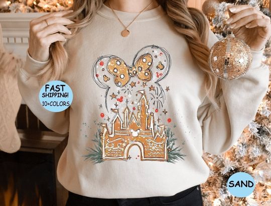 Discover Disney Gingerbread Castle Shirt, Christmas Castle Shirt, Disney Christmas Shirt, Mickey Christmas Shirt, Disney Christmas Family Shirts,