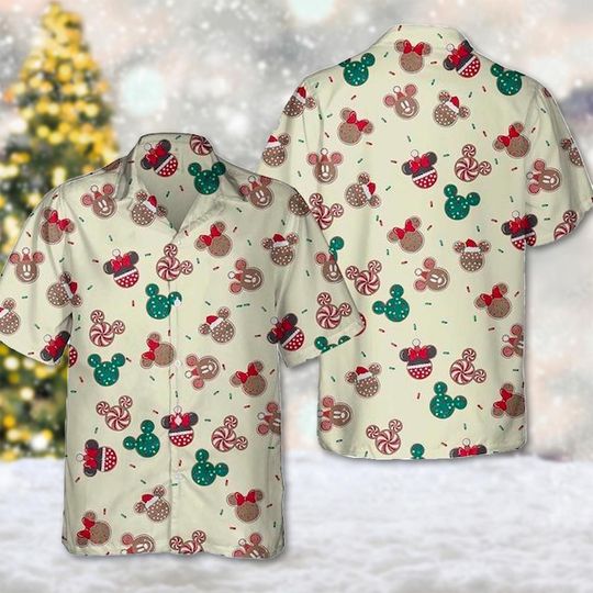 Mickey Mouse Christmas Hawaii Shirt, Mickey Xmas Button Up Shirt, Mickey Hawaiian Shirt, Magic Kingdom 3D All Over Print Shirt