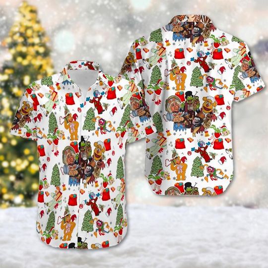 The Muppet Christmas Carol Hawaii Shirt, Muppet Xmas Holiday Hawaiian Shirt, The Muppet Button Up Shirt, Magic Kingdom Shirt