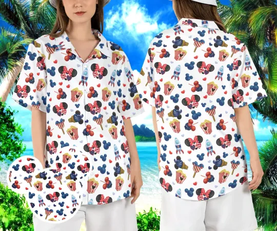 Disneyland Snacks 4th of July Merica Snackgoal Party 3D Hawaii Shirt