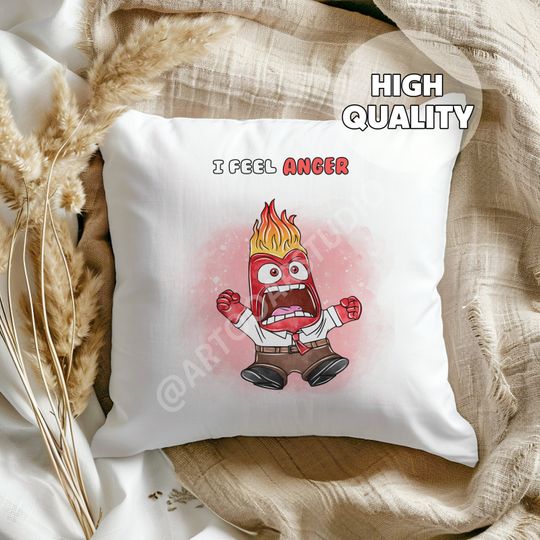 Anger Inside Out 2 Pillow -  Its okay to Feel of the Feels, Gift for Kids