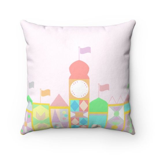 It's a Small World Throw Pillow, Disney Pillow, Mickey Cushion, Disney Cushion