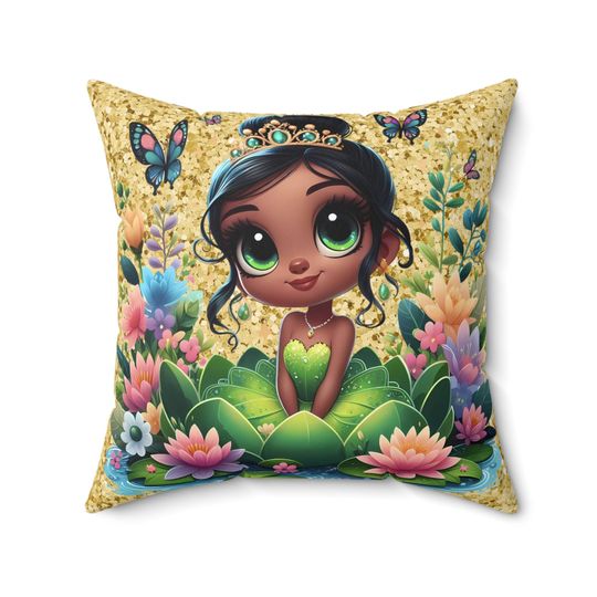 Discover Tiana Square Pillow, Disney Decorative Pillow, Princess Pillow