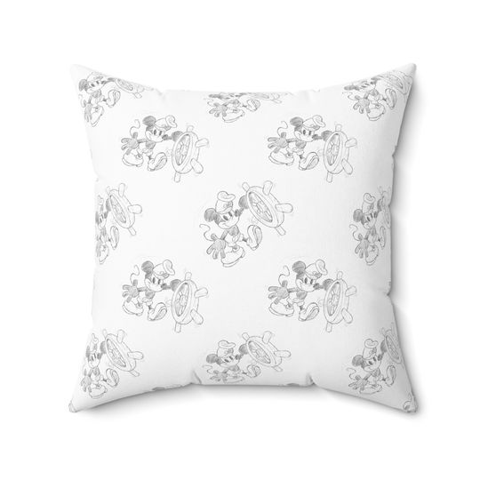 Discover Square Pillow / Disney Inspired Decor / Steamboat Willie / Home Decor