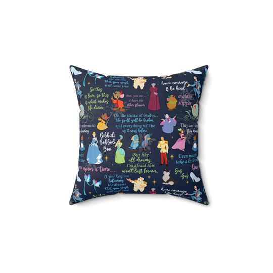 Discover Disney Inspired Cinde Princess Square Pillow Room Bedroom Decor Unique