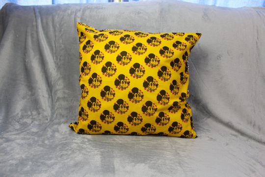 Discover Mickey Mouse Cushion Yellow Cushion Disney Cushion Canvas Cushion Cotton
