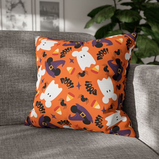 Discover Disney Ghost Pillow, Hidden Mickey, Cushion, Disney Bedding, Disney Home