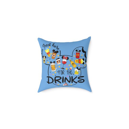 Discover Disney Trip Drinks Square Poly Canvas Pillow