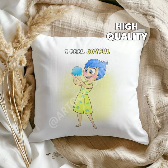 Joy Inside Out 2 Pillow -  Its okay to Feel of the Feels, Gift for Kids, Kids Room Decor