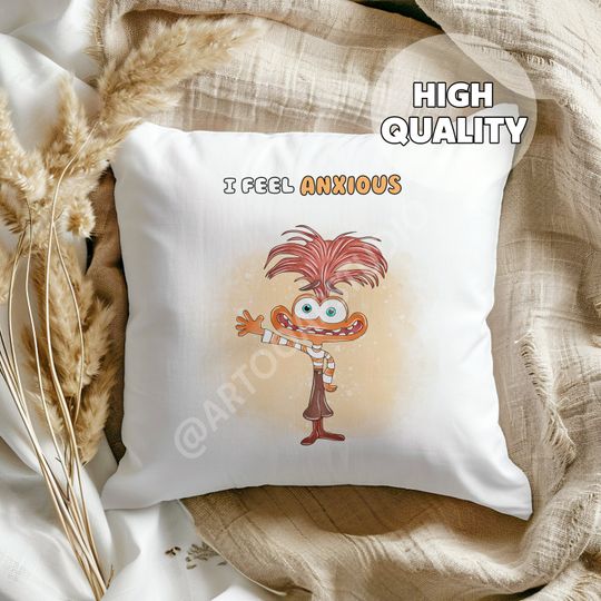 Anxiety Inside Out 2 Pillow -  Its okay to Feel of the Feels, Gift for Kids