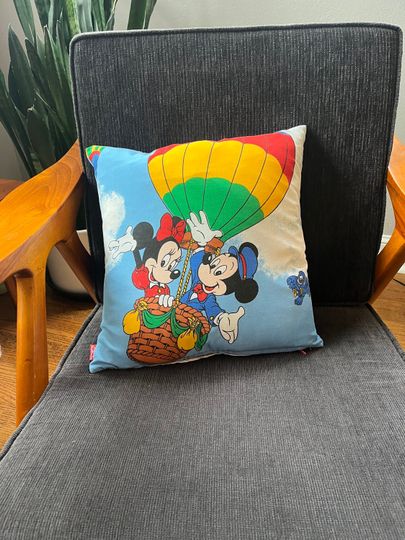 Discover Vintage 1980s Disney Hot Air Balloon fabric zippered pillowcase