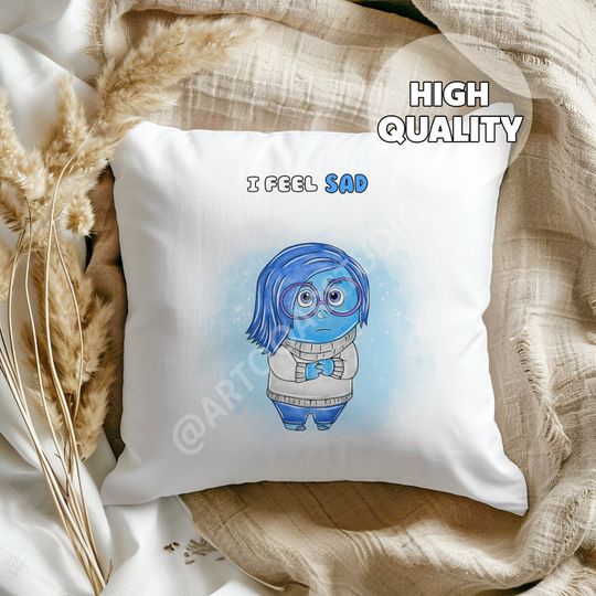 Sadness Inside Out 2 Pillow -  Its okay to Feel of the Feels, Gift for Kids