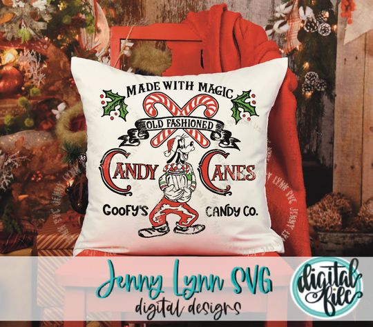 Discover Goofy Christmas SVG DisneySVG Candy Canes SVG Silhouette Cricut Cut