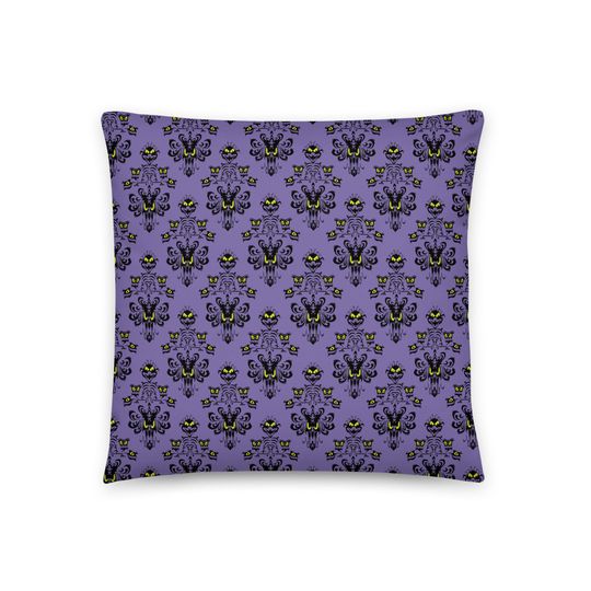 Haunted Mansion Wallpaper Throw Pillow 18"x18"