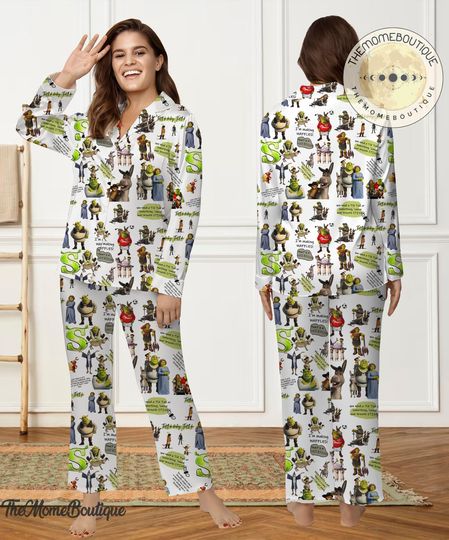 Shrek Disney Woman Pajamas Set, Pajamas Set, Shrek Holiday Pyjamas Set