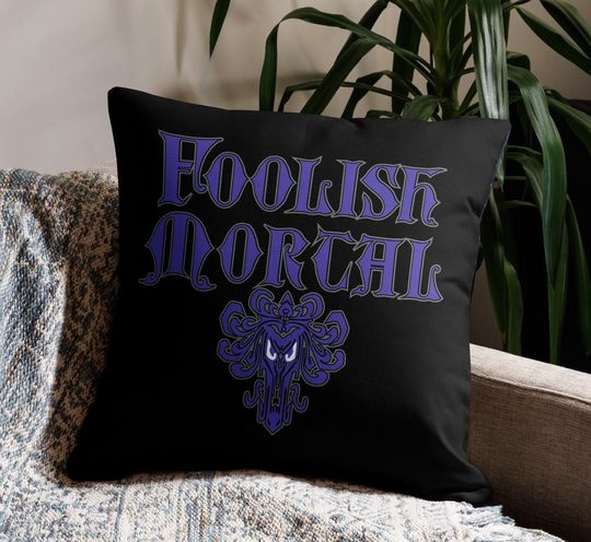 Haunted Mansion / Foolish Mortal / Pillow Cover / Linen like feel / Washable