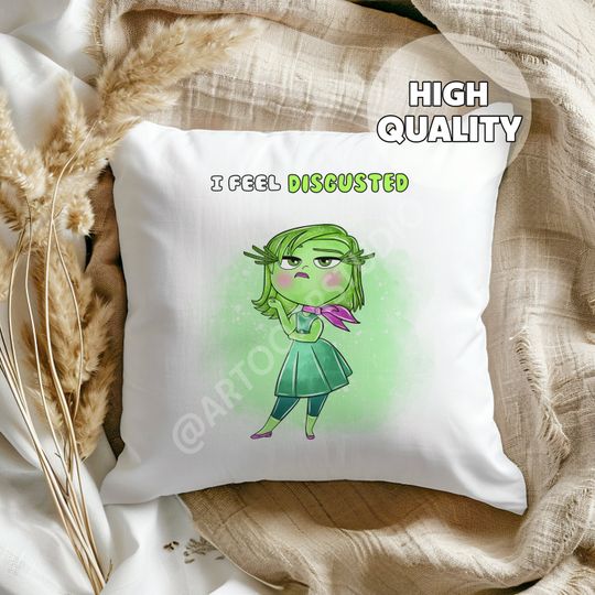 Disgust Inside Out 2 Pillow -  Its okay to Feel of the Feels, Gift for Kids
