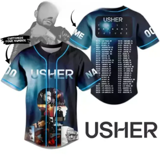 Discover Usher Ready For Tour 2024 With Schedule Personalized Baseball Jersey