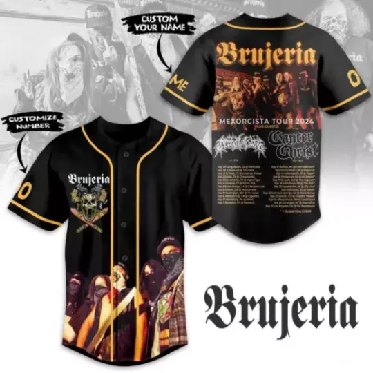 Discover Brujeria – Mexorcista Tour 2024 Baseball Jersey