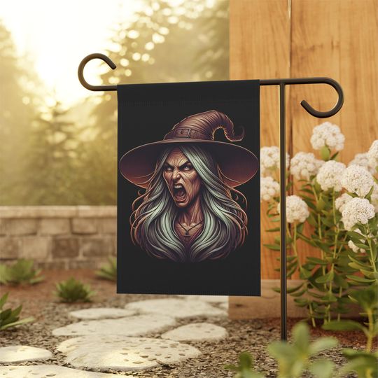 Discover Scary Witch Garden Flag, Halloween Decor, Fall Garden Flag, Halloween Garden Flag