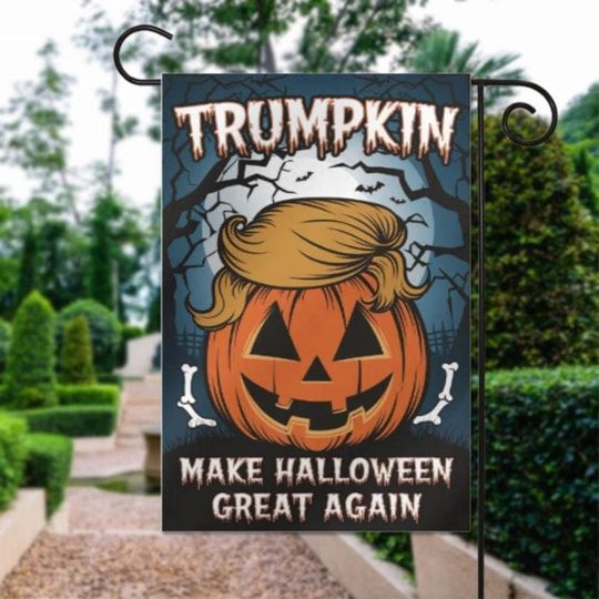 Discover make halloween happy again   -trumpkin halloween   garden flag