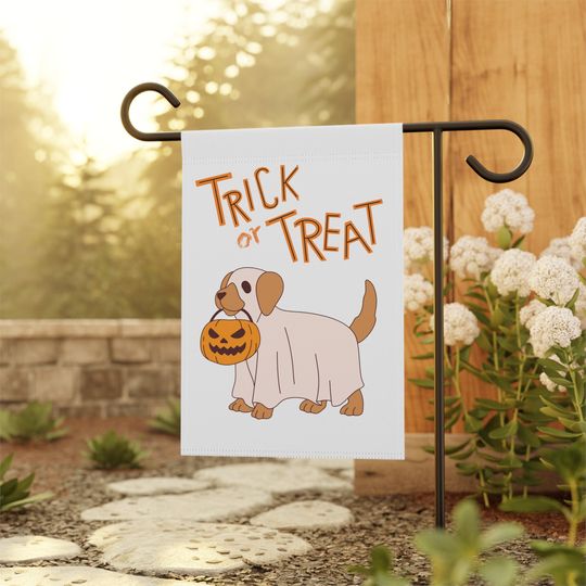Discover Cute Dog Trick or Treat Garden Flag, Dog Trick or Treat Yard Flag