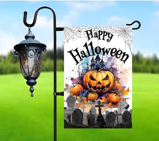 Discover Happy Halloween Pumpkin Garden Flag Sublimation Design