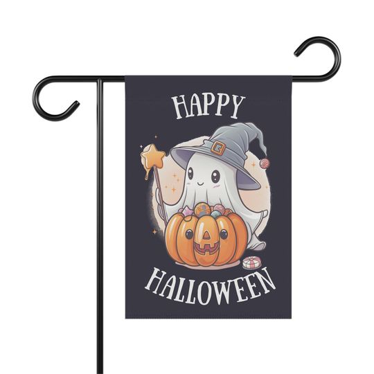 Discover Halloween Garden Flag, Printable Design, Halloween Banner, Ghost png for Sublimation