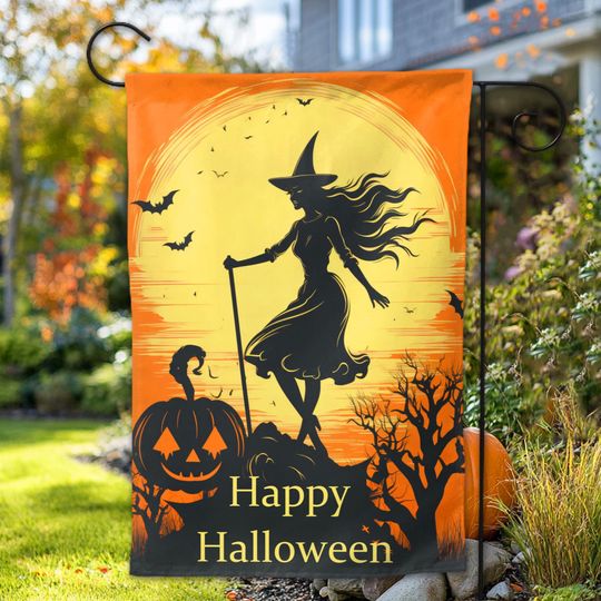Discover Happy Halloween Witch Flag, Spooky Season, Halloween Garden Flag