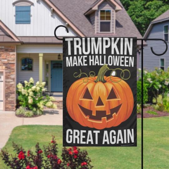Discover make halloween happy again   -trumpkin halloween   garden flag