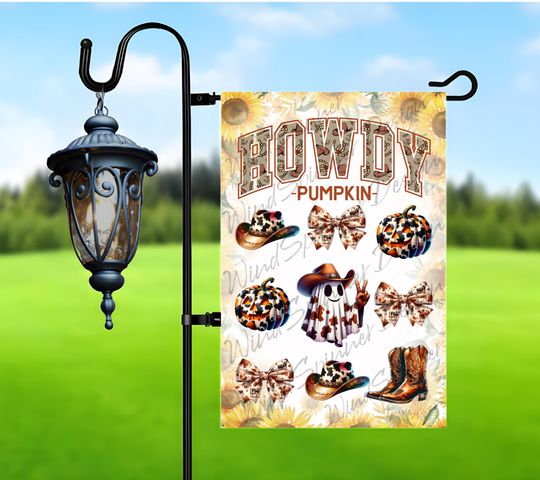 Discover Howdy Pumpkin Garden Flag Sublimation Design, Western Halloween Garden Flag Design