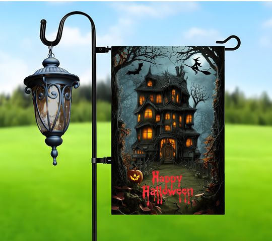 Discover Happy Halloween Garden Flag Sublimation Design