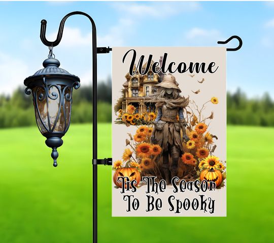 Discover Halloween Garden Flag Sublimation Design, Tis The Season To Be Spooky Garden Flag