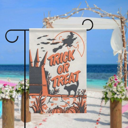 Discover Trick or Treat Halloween Yard Flag | Spooky Halloween Garden Flag,Seasonal Outdoor Decor
