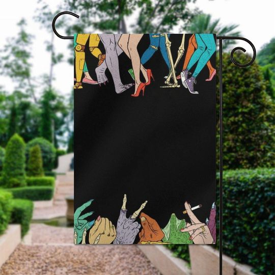 Discover Halloween Garden Flag with Retro Monster Legs and Hands