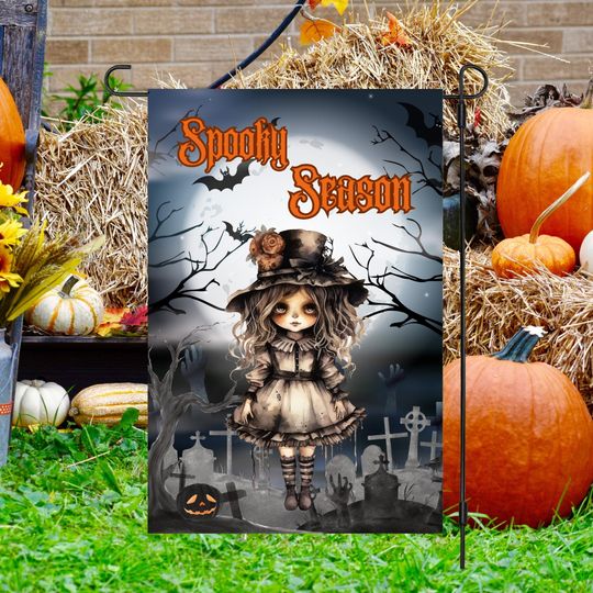 Halloween Garden Flag Sublimation Design-Digital Download, Halloween Craft