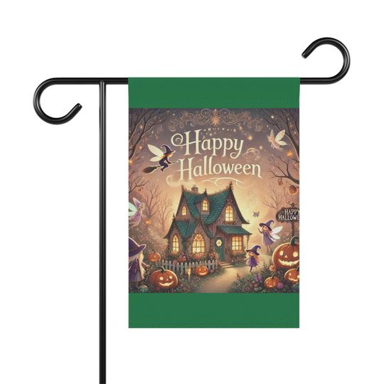 Discover Whimsical Happy Halloween Garden Flag Fairy Cottage