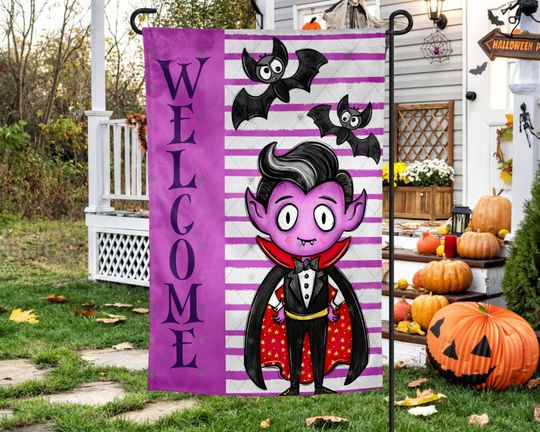 Discover Halloween, Garden Flag Design, Haunted House, Vampire, Decoration, Garden Flag