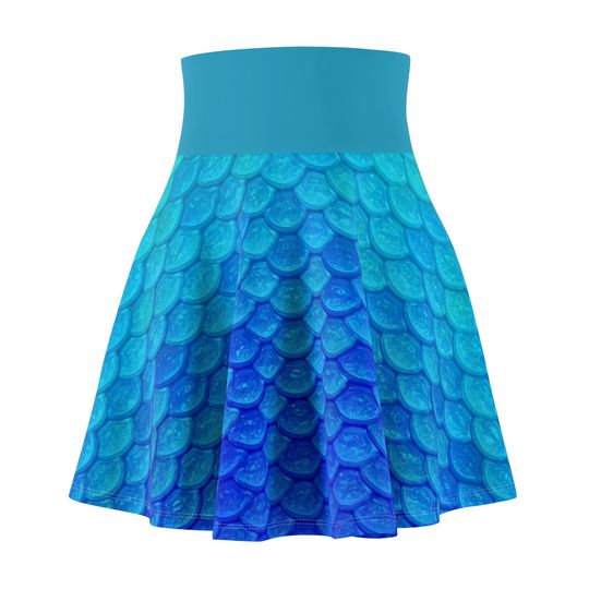 Discover Mermaid scales, Turquoise blue women's running skirt