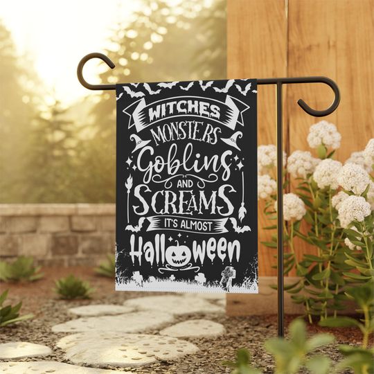 Discover Halloween Garden Flag, Monsters Garden Flag, Welcome Flag, Spooky Flag