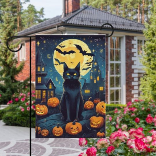 Discover halloween cat  Garden Flag  - halloween garden flag