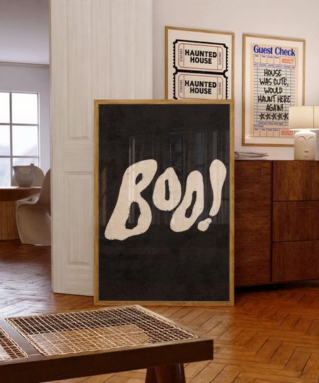 Discover BOO! Halloween Poster, Trendy Wall Art, Halloween Wall Decor