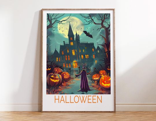 Discover Halloween Poster, Halloween Wall Art, Halloween Art Print, Home Decor