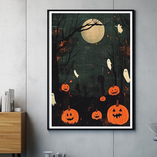 Discover Halloween Art Print | Abstract Spooky Wall Decor | Surreal Poster for Modern Home