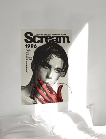 Horror Scream 90s Print, Scream Billy Poster, Cool Vintage Horror Movie Print